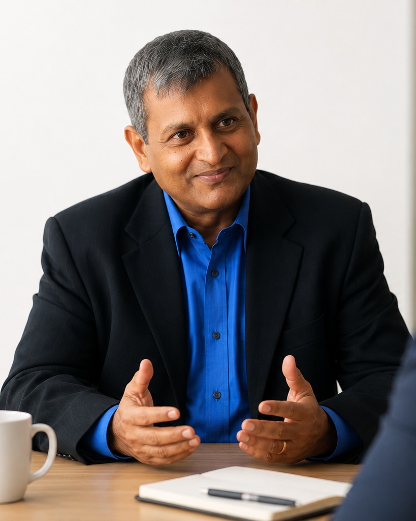 Suneel Agarwal in conversation with a client